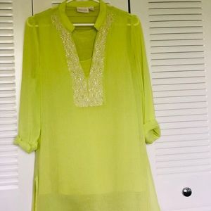 CHICO’S Blouse - Lime Green  Size L